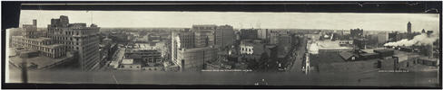 Panoramic skyline view of the city of Minneapolis. Urban scene.