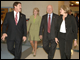 Principal Mel Riddle, Superintendent Rebecca Perry, Energy Secretary Samuel Bodman, and Secretary Spellings tour new facilities at T.C. Williams High School in Alexandria, Virginia.