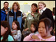 Secretary Spellings, Senator Lisa Murkowski, and Principal Panigkaq Agatha John-Shields watch a class where Yup'ik immersion is used to enrich students' academic experience.