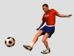 When a person kicks a soccer ball, different muscles in the legs must cooperate to move the leg in just the right ways to kick the ball.