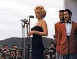 Photo of Marilyn Monroe during a trip to Korea in 1954 to entertain American armed forces stationed there.