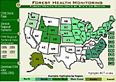 Clickable map to Forest Health Highlights.