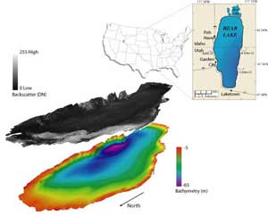 Composite sidescan sonar data offshore Myrtle Beach, South Carolina.