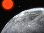 Artist concept of Gliese 581 and its sun