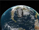 Observe an animation of an asteroid impact at the end of the Cretaceous Period.