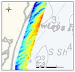 Example of swath-bathymetric data coverage for the same area