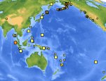 Worldwide earthquakes with M4.0+ located by USGS and Contributing Agencies. (Earthquakes with M2.5+ within the United States and adjacent areas.)