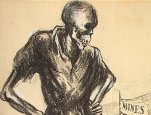 '54 Hour Week / Low Wages,' ca. 1930s. Fred Ellis, 1885-1965. Crayon, ink, pencil and opaque white. Published in the 'Daily Worker.' LC-USZC4-6598 © Robert Ellis.