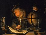 Gerrit Dou, 'Astronomer by Candlelight,' c. 1665, oil on panel, arched top, 32 x 21.2 (12 5/8 x 8 3/8), The J. Paul Getty Museum, Los Angeles