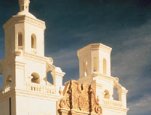 San Xavier Del Bac, a National Historic Landmark and functioning parish church, is 9 miles southwest of Tucson, Arizona