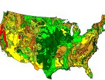 A soils map of the United States created from the United Nations Food and Agriculture Organization digital soils map of the world. Soils are classified by their number of agronomic limiting factors. S