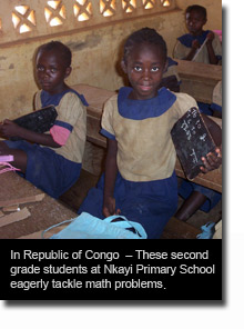 Education image - In Republic of Congo - second grade students at Nkayi Primary School eagerly tackle math problems.