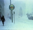 winter street scene with snow