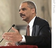 Attorney General-designate Eric Holder testifies on Capitol Hill, 15 Jan 2009