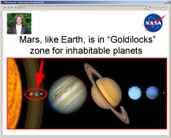 As a Web Seminar participant you will learn science from your desktop! The image shows a recent NASA/NSTA Web Seminar about Mars exploration.