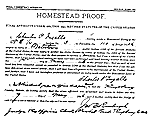 Page from Homestead application file of Charles Ingalls
