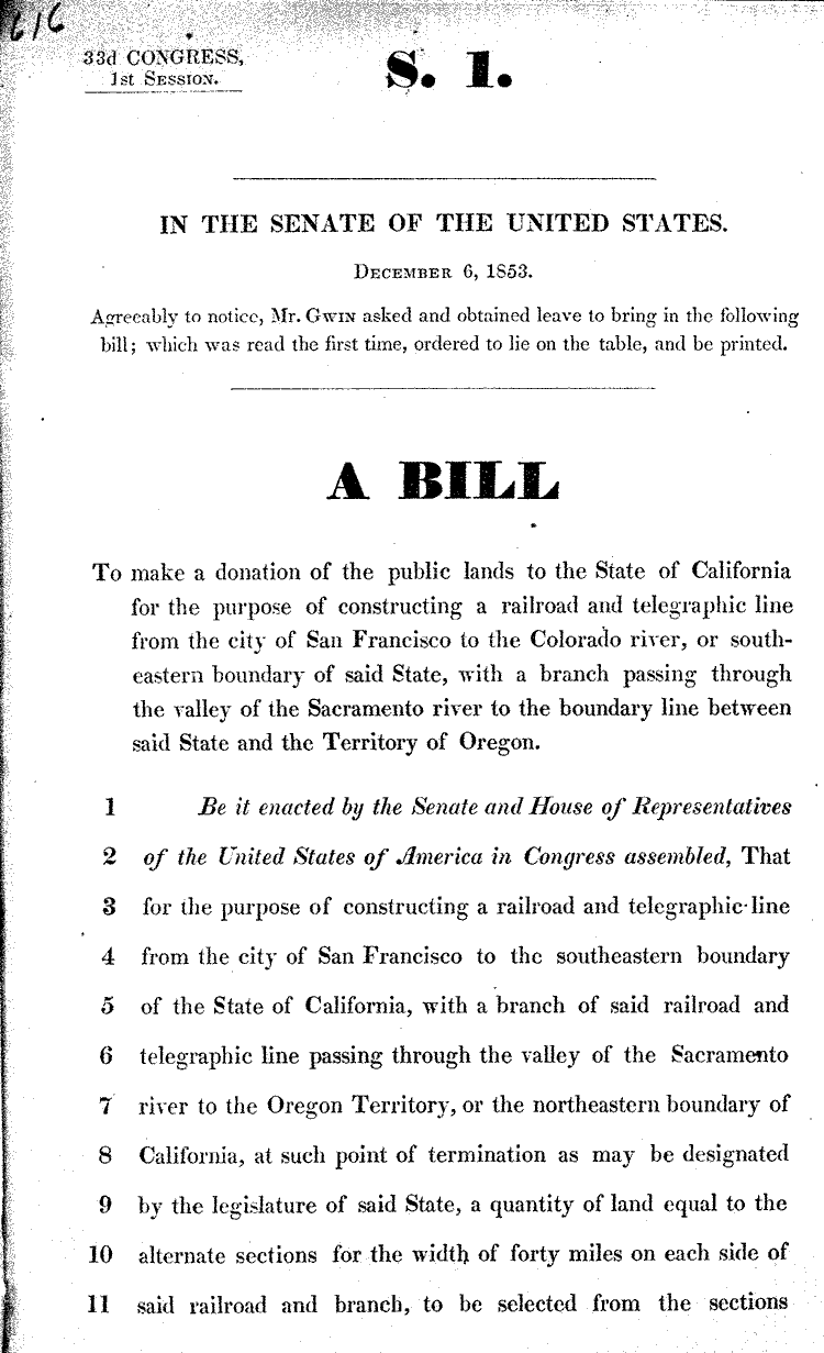 Bill 1 of 693, 