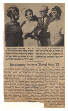 "Respiratory Institute Slated May 22." 27 March 1970.