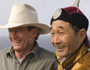 Mongolian herder/ranger, Amar Purev visiting with rancher Bob Blanchard in California.