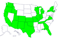 Estados que presentan brotes de infecciones por la cepa Salmonella saintpaul, según el estado en que residen las personas.