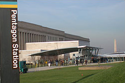 Metro entrance facility with Pentagon security entrance and visitor screening center