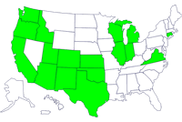 States with persons with the outbreak strain of Salmonella Saintpaul, by state of residence.