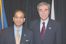 SBA Acting Administrator Sandy Baruah and Secretary of Commerce Carlos Gutierrez