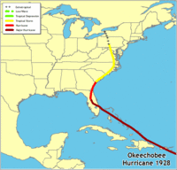 Click for a larger map of the San Felipe-Okeechobee Hurricane of 1928