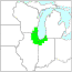 The vPlants Region is located within four states at the south end of Lake Michigan.