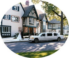 Bride and Groom in front of the Manor House