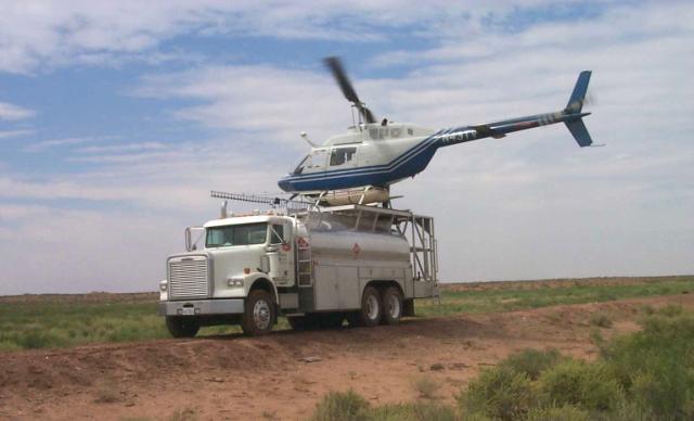 Helicopter pad on top of batch truck