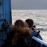A Pair of Oceanography students enjoy their ride to Glacier Bay.