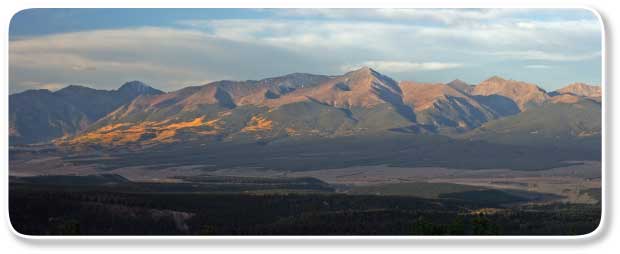Sunrise on 14,433 foot-high Mount Elbert, the highest of Colorado's 58 peaks greater than 14,000 feet above sea level. It is also the highest mountain in the Rocky Mountains.