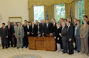 President Bush with the 11 companies honored at the White House