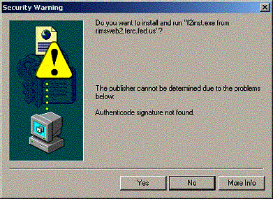 Security Warning prompt