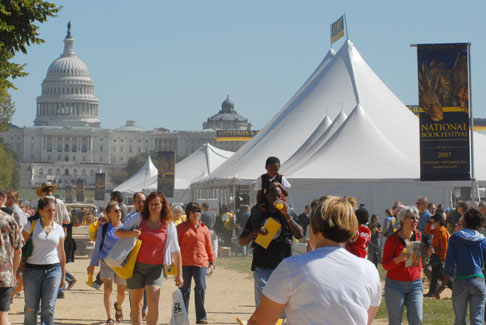 Crowds on the National Mall at the National Book Festival.