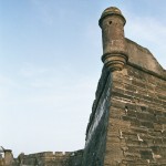 The angular bastions of the Castillo are surmounted by a garita, or sentry box.