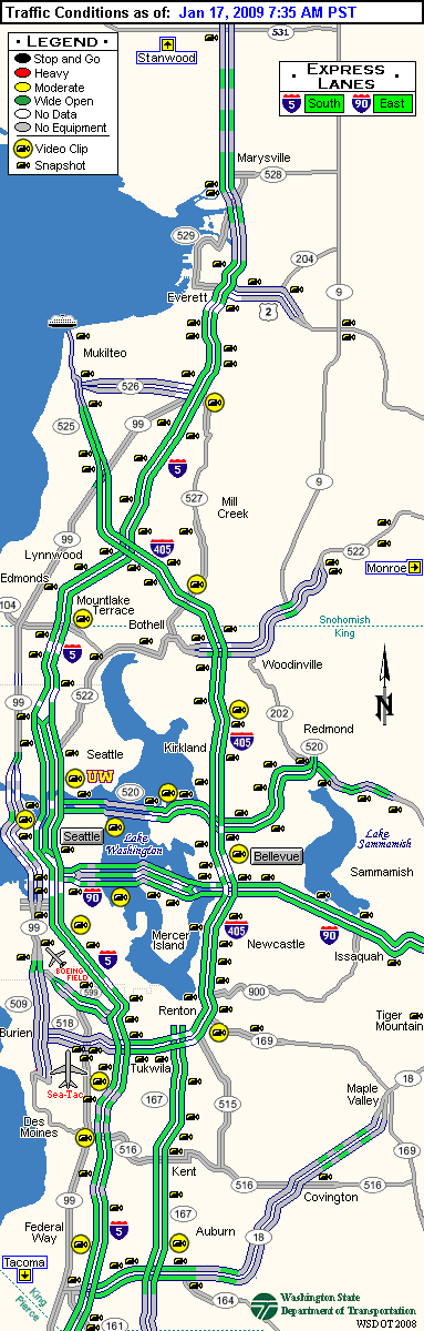 Seattle Area Traffic Congestion Map