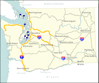 Cross-state Travel Routes Map