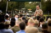 Chairman of the Joint Chiefs of Staff Navy Adm. Michael G. Mullen holds an all-hands call with servicemembers assigned to U.S. Southern Command in Miami, Fla., Jan. 14, 2008. 