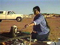 Navajo woman cooking