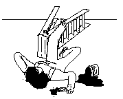 sketch of worker that fell from ladder