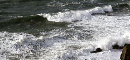 waves on the rocks