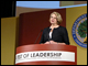 Secretary Spellings delivers remarks at the Higher Education Summit in Chicago, Illinois.