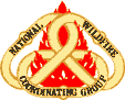 NWCG logo of three chain links superimposed over a red flame