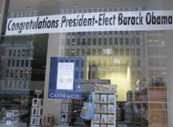 Comercios cerca de la Casa Blanca le dan la bienvenida a Obama (Foto VOA).