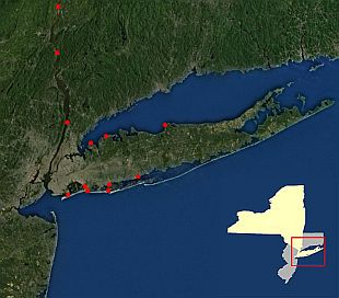 Coastal conditions in Southeastern New York; click to go to a live map.