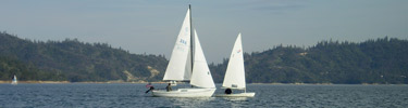 Sailboats on Whiskeytown Lake.