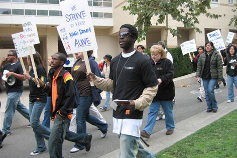 UCI students march around Ring Mall