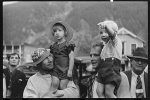 Miners with their children at the Labor Day celebration, Silverton, Colorado